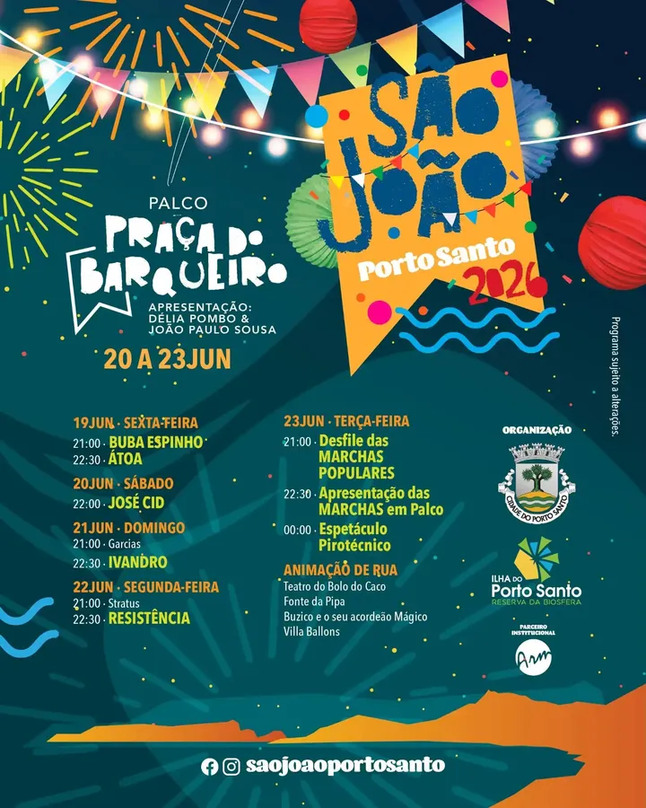 São João Porto Santo 2026 - Palco Praça do Barqueiro